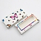 Foldable Creative Kraft Paper Box, Eyelash Boxes, with Plastic Clear Window, Rectangle with Butterfly Pattern, White, 11x5.3x15cm