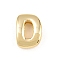 Brass Beads, Long-Lasting Plated, Rack Plating, Lead Free & Cadmium Free, Real 18K Gold Plated, Letter D, 14x10x5.5mm, Hole: 11x3mm