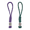 2Pcs 2 Colors Handmade Nylon Parachute Cord Pendant Decorations for Men, with Skull Alloy Knife Beads for EDC Accessories, Mixed Color, 132x13x17.5mm, 1pc/color