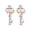 CCB Plastic Pendants, Key, Platinum, 22x9x3mm, Hole: 1.5mm