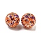 Spray Paint Schima Wood Bead, Round, Halloween/Thanksgiving Theme, Tomato, 16x15mm, Hole: 4.2mm