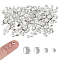 140Pcs 4 Styles Brass Spacer Beads, Long-Lasting Plated, Faceted Column, Platinum & Silver, 2~4x2~4.8mm, Hole: 1~3mm