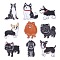9Pcs 9 Style Poodle & Siberian & Schnauzer & Chihuahua & Border Enamel Pin with Brass Butterfly Clutches, Platinum Alloy Dog Badge for Backpack Clothing, Mixed Color, 20.5~28x16.5~26x10mm, Pin: 1.1mm, 1Pc/style