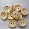 Painted 2-hole Basic Sewing Button, Wooden Buttons, BurlyWood, about 15mm in diameter, 100pcs/bag