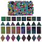 200Pcs 4 Styles Rainbow Iridescent Glass Cabochons, Mosaic Tiles, for DIY Mosaic Art Crafts, Picture Frames, Mixed Shapes, 10~19x10~13.5x2.5~3mm, 50pcs/style