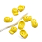 Spray Painted Opaque Acrylic Beads, Hat, Yellow, 26x19mm, Hole: 3mm
