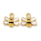 Alloy Enamel Charms, Bees Charm, Golden, 10x10.5x2mm, Hole: 1.4mm