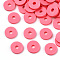 Handmade Polymer Clay Beads, Disc/Flat Round, Heishi Beads, Salmon, 6x1mm, Hole: 2mm, about 23500pcs/1000g