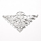 Iron Links, Etched Metal Embellishments, Triangle, Platinum, 48.5x76.5x1mm, Hole: 1mm