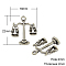Tibetan Style Alloy Pendants, Cadmium Free & Nickel Free & Lead Free, Balance Scale/Libra, Antique Silver, 22x18x2mm, Hole: 2mm
