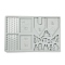 Christmas Gingerbread House Food Grade Silicone Molds, Fondant Molds, for DIY Cake Decoration, Chocolate, Candy, UV Resin & Epoxy Resin Jewelry Making, Gray, 284x182x8mm,  Inner Diameter: 21~98x18~91mm.