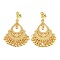 Bohemia Zinc Alloy Clip-on Earrings, Chandelier Earrings for Women, Golden, 56x30mm