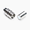 Tarnish Resistant 304 Stainless Steel Magnetic Clasps with Glue-in Ends, Column, Stainless Steel Color, 18x8mm, Hole: 4mm