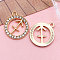 Zinc Alloy Crystal Rhinestone Pendants, Flat Round, Constellation, Light Gold, Sagittarius, 21x18mm