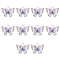 10Pcs Alloy Pendants, Butterfly, with Rhinestone and Resin, Silver, Royal Blue, 14x17x5mm, Hole: 2mm