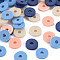4 Colors Handmade Polymer Clay Beads, Heishi Beads, Disc/Flat Round, Bisque & Prussian Blue & Light Salmon & Light Sky Blue, 8x0.5~1.5mm, Hole: 2mm, about 11500pcs/1000g