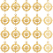 50Pcs Alloy Pendants, Compass, Golden, 29x24x2.5mm, Hole: 2.3mm