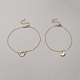 Латунные браслеты на ногу с подвесками в виде луны и солнца&nbsp;AJEW-WH0248-866-1