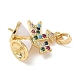 Рождественский латунный подвес с микропаве из кубических цирконий&nbsp;LS-KK-K305-09G-2