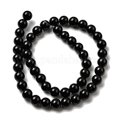 Натуральный черный обсидиан бисер пряди&nbsp;G-L632-A01-8mm