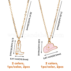 4 шт. 4 стиля ковбойская шляпа и туфли сплав эмалированные подвески ожерелья комплект для женщин&nbsp;NJEW-FI0001-10