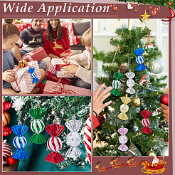 24 шт. 6 цвета рождественские гальванические пластиковые конфетные подвески украшения&nbsp;KY-BC0001-47