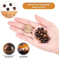 Круглые тигровый глаз бисер пряди&nbsp;G-AR0002-41