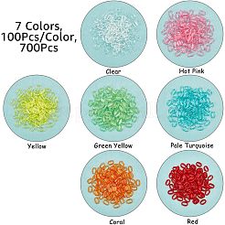 700 шт. 7 цвета прозрачные акриловые соединительные кольца&nbsp;TACR-FH0001-08