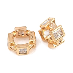 Латунь микропаве прозрачный кубический цирконий европейский бисер&nbsp;KK-L261-04G