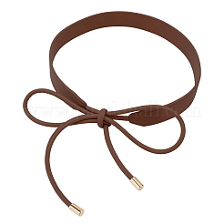 Бант из искусственной кожи обертывается вокруг пояса&nbsp;AJEW-WH20054-086C