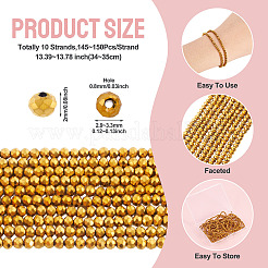 10 нить гальванических прозрачных стеклянных бусин&nbsp;EGLA-BW0001-01