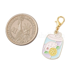 Подвесные украшения из эмалевого сплава в форме лимонной бутылки&nbsp;HJEW-JM03957