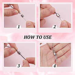 2 шт. латунная и прозрачная стеклянная бутылка с подвеской в виде меха для домашних животных&nbsp;NJEW-DR00018