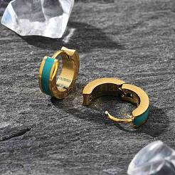 Ионное покрытие (ip) 304 нержавеющая сталь эмалированные серьги-кольца&nbsp;EJEW-P300-03G