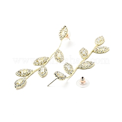 Длинные серьги-гвоздики с прозрачным кубическим цирконием и кристаллами со стразами&nbsp;LS-EJEW-C037-06C-LG