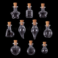 10 шт. 10 стиля мини-контейнеры для бутылок из боросиликатного стекла&nbsp;BOTT-TA0001-01