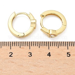 Серьги-кольца из латуни с микропаве и прозрачным кубическим цирконием в форме сердца&nbsp;LS-EJEW-Z102-28G