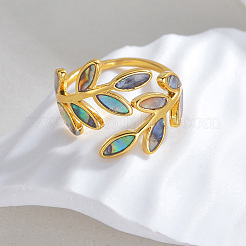 Открытые кольца-манжеты из нержавеющей стали 304 с натуральными ракушками для женщин.&nbsp;FS-WGDE0C4-01