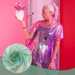 Лазерная полиэстеровая сетчатая ткань для поделок своими руками&nbsp;DIY-WH0888-06C