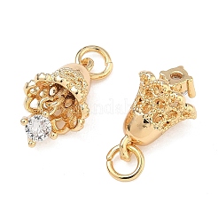 Латунные микропаве прозрачные подвески с фианитом&nbsp;KK-T080-29G