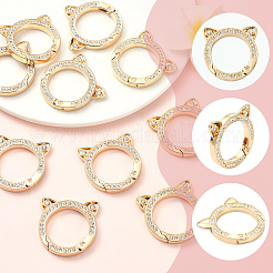 10 шт. Кольца пружинные из цинкового сплава со стразами&nbsp;FIND-SC0019-51B