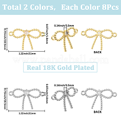 16 шт. 2-цветная стойка с покрытием из латуни&nbsp;KK-SC0006-77