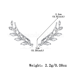 Комплект из серег и подвесок из стерлингового серебра S925 с прозрачными кубическими циркониями в форме листа для женщин YN0481-3