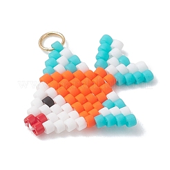 Подвески в виде рыбок из стеклянных бусин&nbsp;PALLOY-MZ01219-02