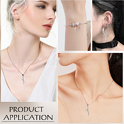 1 шт. 304 нержавеющая сталь рог изобилия/итальянский рог Корничелло подвеска кабель цепь ожерелья для женщин мужчин&nbsp;NJEW-LP0001-02