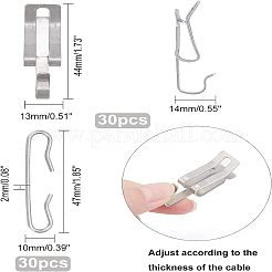 60 шт. 2 алюминиевых зажима для кабеля для обогрева крыши и распорки для кабеля&nbsp;AJEW-FH0002-22