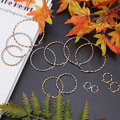 12 пара серег-колец из нержавеющей стали в двух стилях&nbsp;STAS-UN0028-53