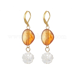 Серьги-гвоздики с цветочной ракушкой и акриловым креплением&nbsp;EJEW-JE06847