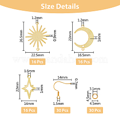Набор для самостоятельного изготовления сережек в виде луны&nbsp;KK-HY0003-49