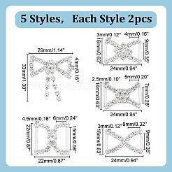10 шт. 5 стиля железные и латунные латунные хрустальные стразы для украшения обуви&nbsp;FIND-HY0003-99